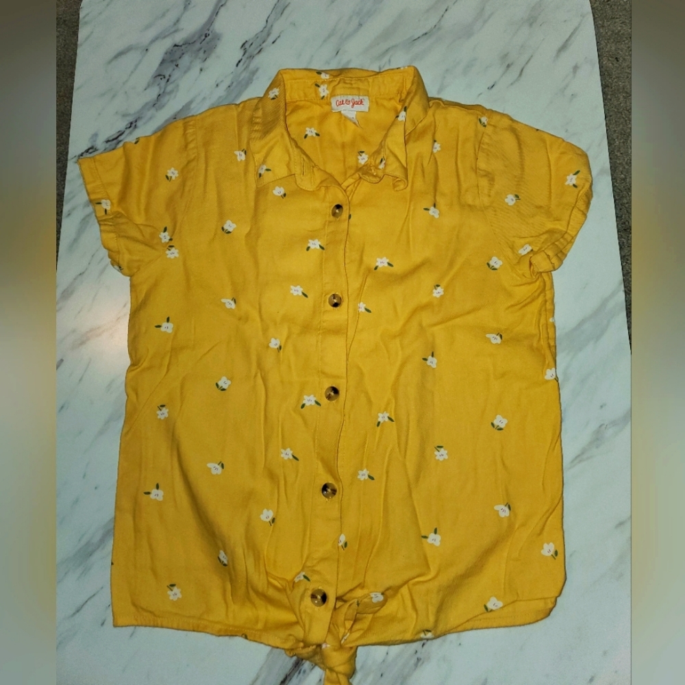 Girl Cat and Jack Floral Shirt Size 10/12